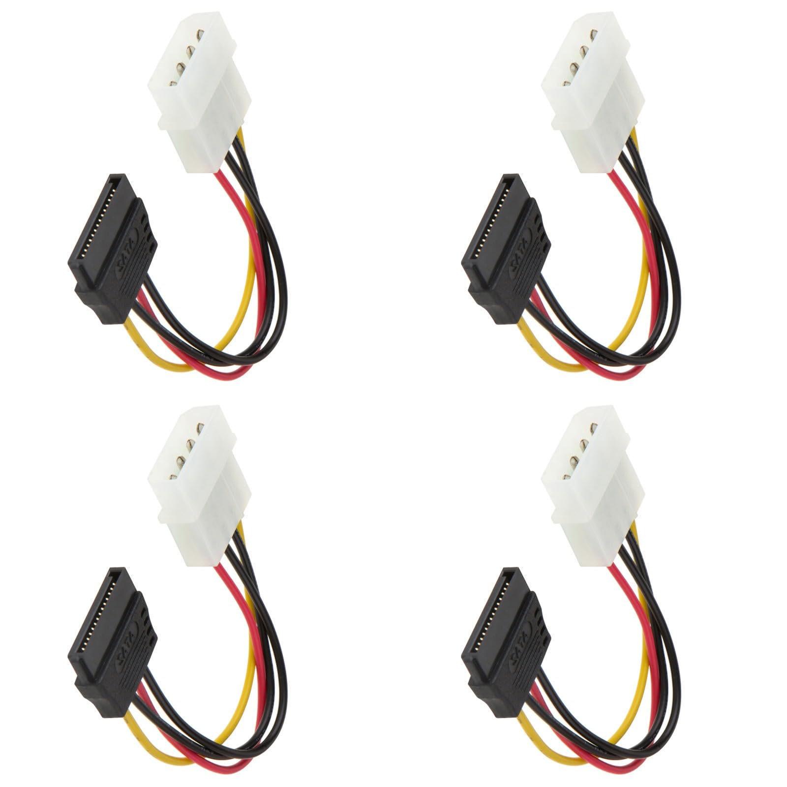 Tsophreniq 15Pin Male to 4Pin Floppy Power Converter Adapter Cable 15P to 4P Converter Drive Supply Adapter