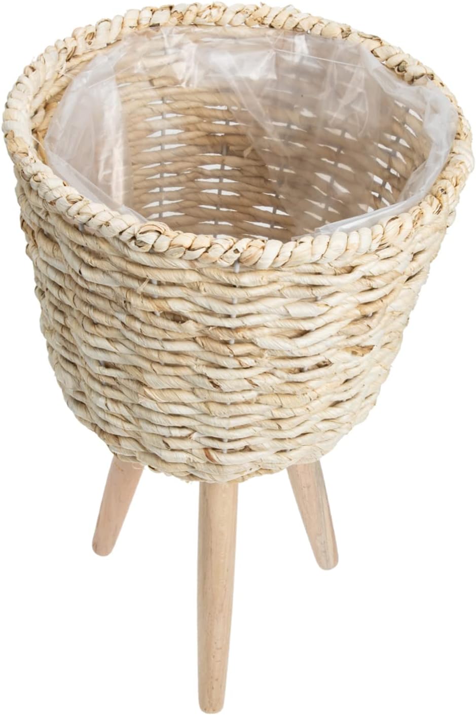 Yardwe Woven Bamboo Plant Basket Indoor Flower Arrangement Decorative Storage Basket for Home Decor