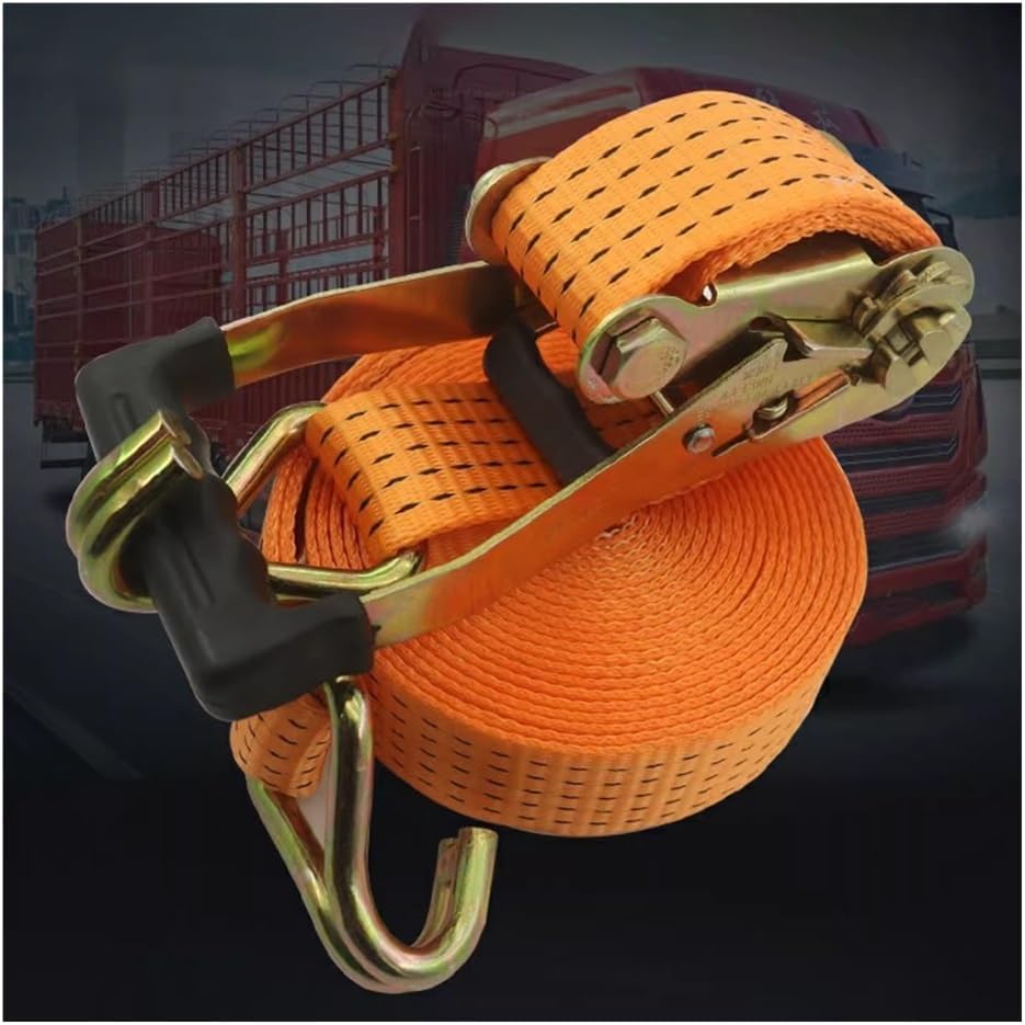 Ratchet Straps, 13228 lbs Breaking Strength 2 Inch Heavy Duty Tie Down Straps with Padded Handles, Double J Hooks for Moving Motorcycle, Trailer, Trucks, Kayaks(1.0m/3.3Ft)