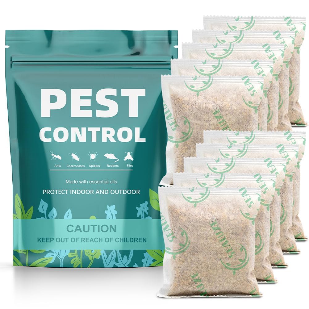 Pest Control Pouches, Indoor Mice Repellent, Repel Mice,Mouse,Rats,Ant,Roach,Spider,Moths& Other Pest,Mouse Repellent Pouches,Safe for Kids & Pets,Pest Control Repellent-10 Pouches