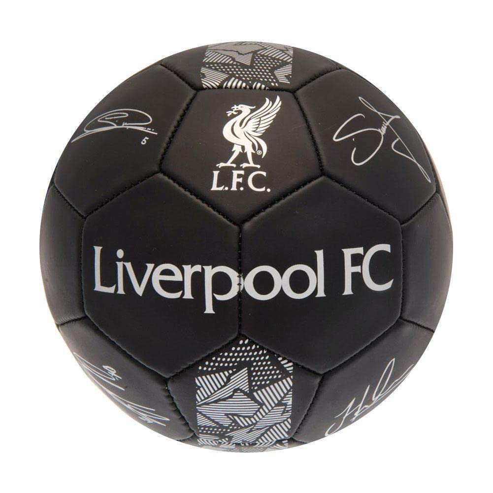 Liverpool FC Official Black Skill Skills Faux Leather Football Size 1 Ball Signature PH