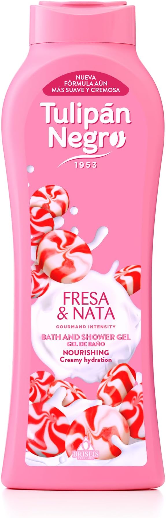 TULIPAN NEGRO Black Tulip Bath Gel Strawberry and Cream, Pink, Sweet, 650 ml (Pack of 1)