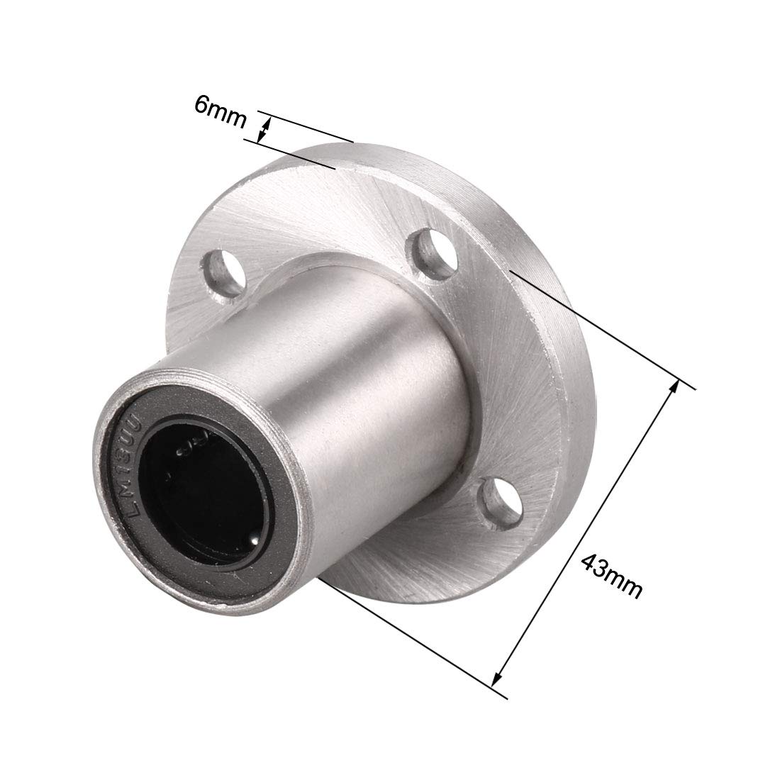 LMF13UU Roulement Linéaire à Bride Ronde 13x23x32mm – Lot De 2, En Acier Et Caoutchouc