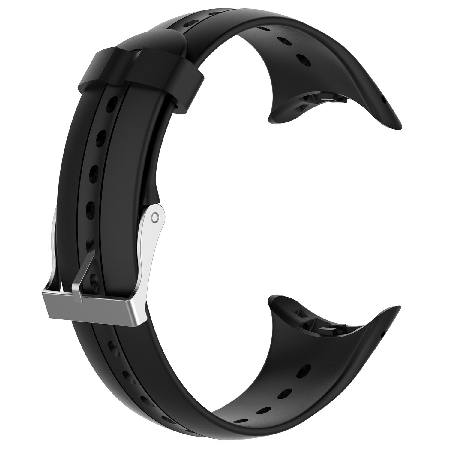 INF Waterproof Silicone Strap for Garmin Swim Watch, Black Soft Breathable Replacement Band with Tool