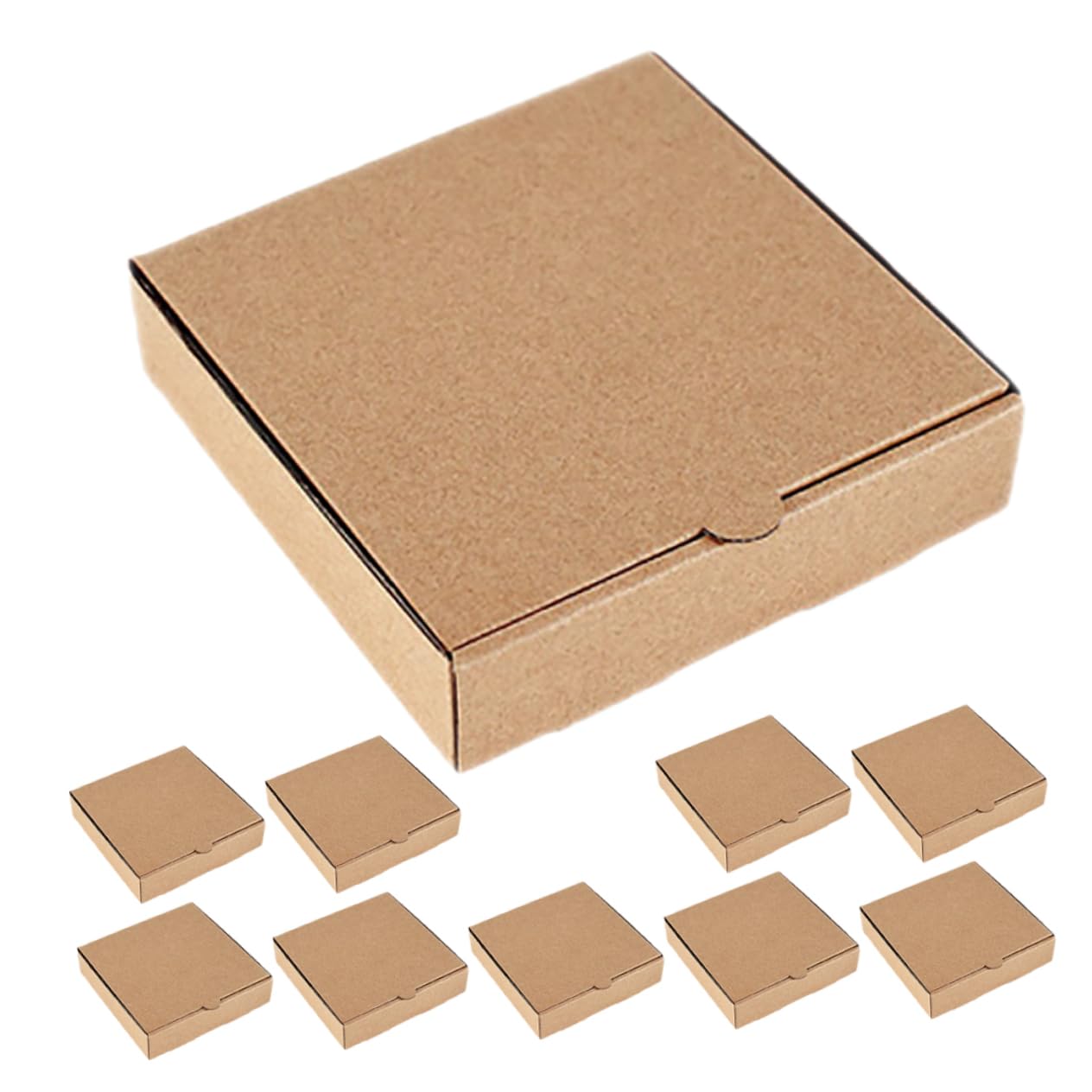 CHILDWEET Boxes Mini Pizza Box Pizza Carrier Pizza Container Pizza Takeout Containers Pizza Prep Containers Pizza Party Favors Pizza Storage Containers Pizza Storage Case Light Brown Paper