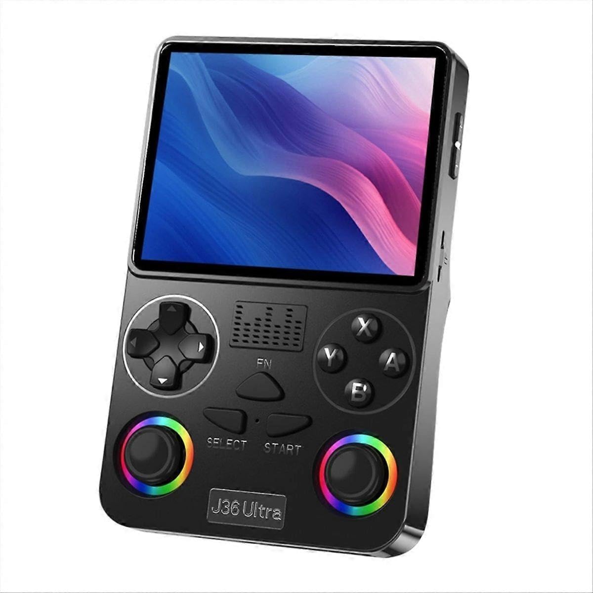 LEROKAS J36 Ultra Handheld Gaming Console, 3.5 Inch IPS HD Display, 64 GB, 30,000+ Games, RGB Joystick Lighting, Rechargeable Battery, Black-image-27