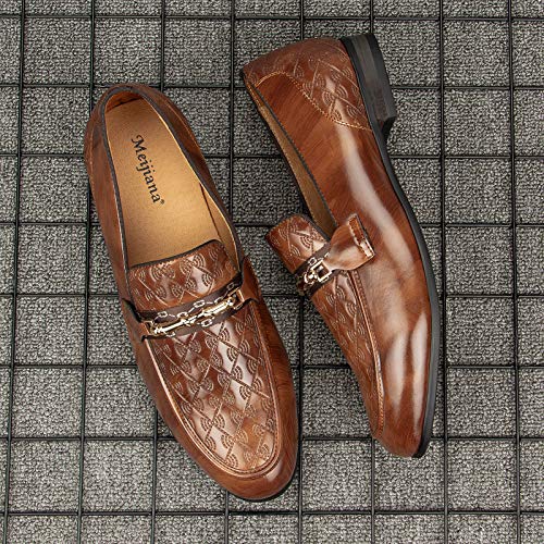 Image of Meijiana Men's Fashion Classic Microfiber PU Leather Loafers and Weeding Dress Shoes for Men