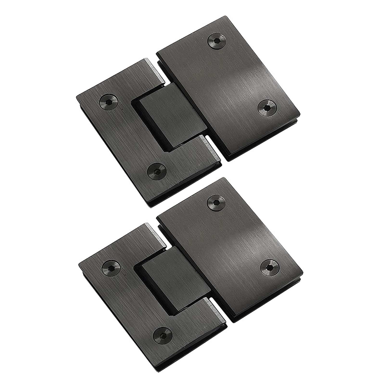 2 Glass Door Hinges 180 Degree Shower Door Hinge Heavy Glass Door Cabinet Display Cabinet Door Clamp Replacement Parts, 304 Stainless Steel, 8-12mm Glass