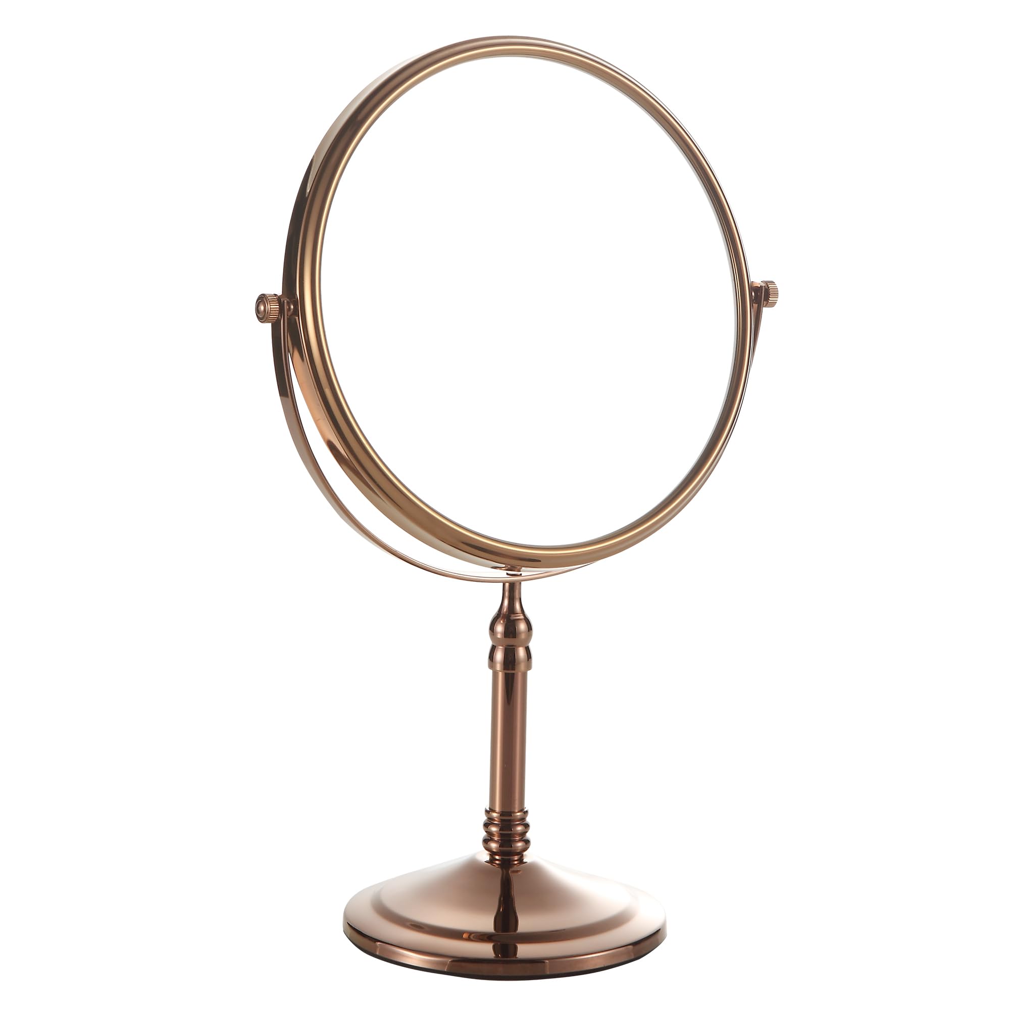 bgl Rose Gold 8 Inch Double-Sided Makeup Mirror β 1x & 3x Magnification, Standing Vanity Mirror with Copper & 304 Stainless Steel Frame, Rotating Beauty Mirror for Dressing Table
