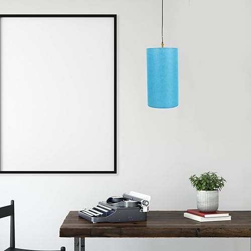 Miniatura 6 de Angoily Pantalla de lámpara de luz, pantalla de tambor alto, cubierta de mesa de lino, pantalla cilíndrica, de fácil montaje, cubierta de clip para