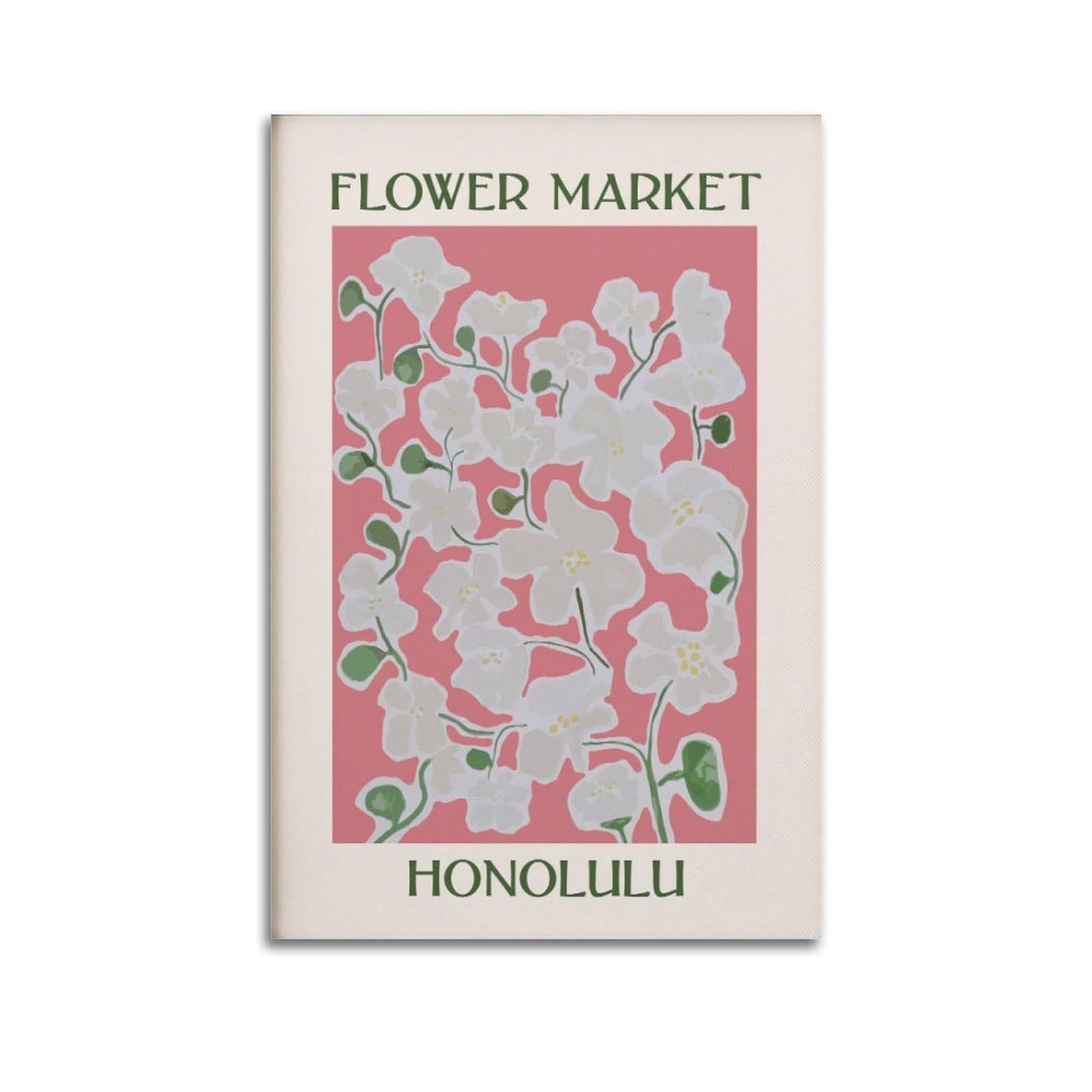 xiaoxiaoshen Honolulu Flower Market Botanical Canvas Poster Wall Art Prints Room Aesthetic Murals Bedroom And Living Decorations 24x36inch(60x90cm)