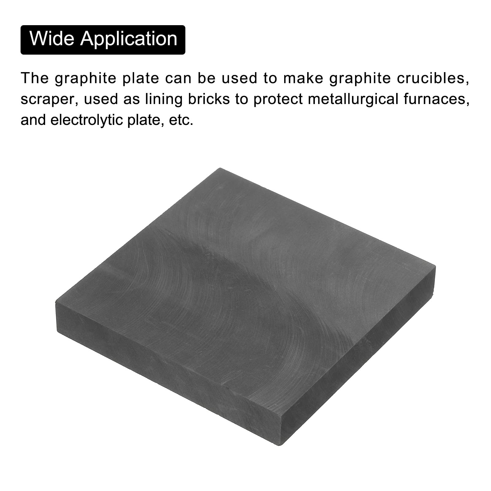 sourcing map Graphite Bloc Lingot Rectangle Graphite Electrode Plaque Planche 100x100x15mm pour Fondre, Couler, Électrolyser, Électroplaquer