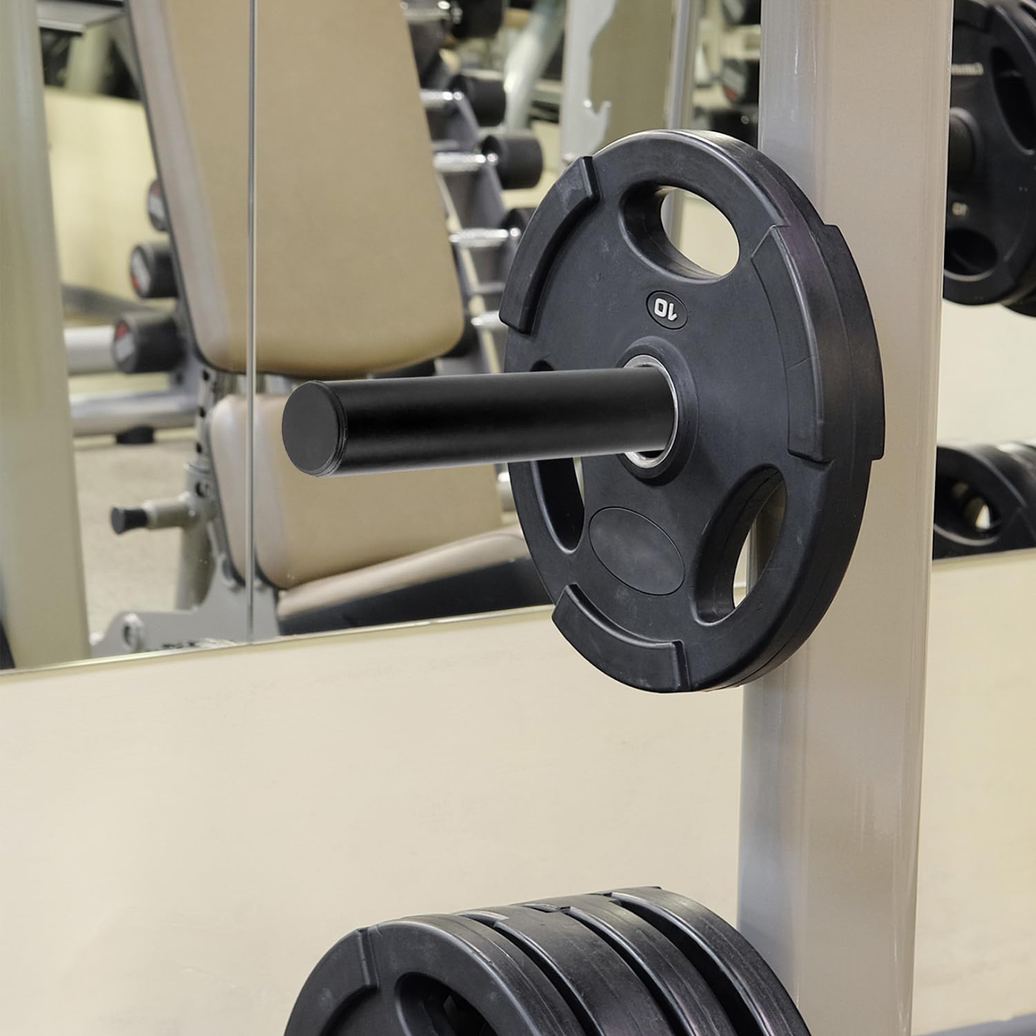 QWORK® 2 pièces supports muraux pour plaques de poids, pour 2.5 cm/3 cm/5 cm, avec boulons d'ancrage de montage, capacité max.220 kg