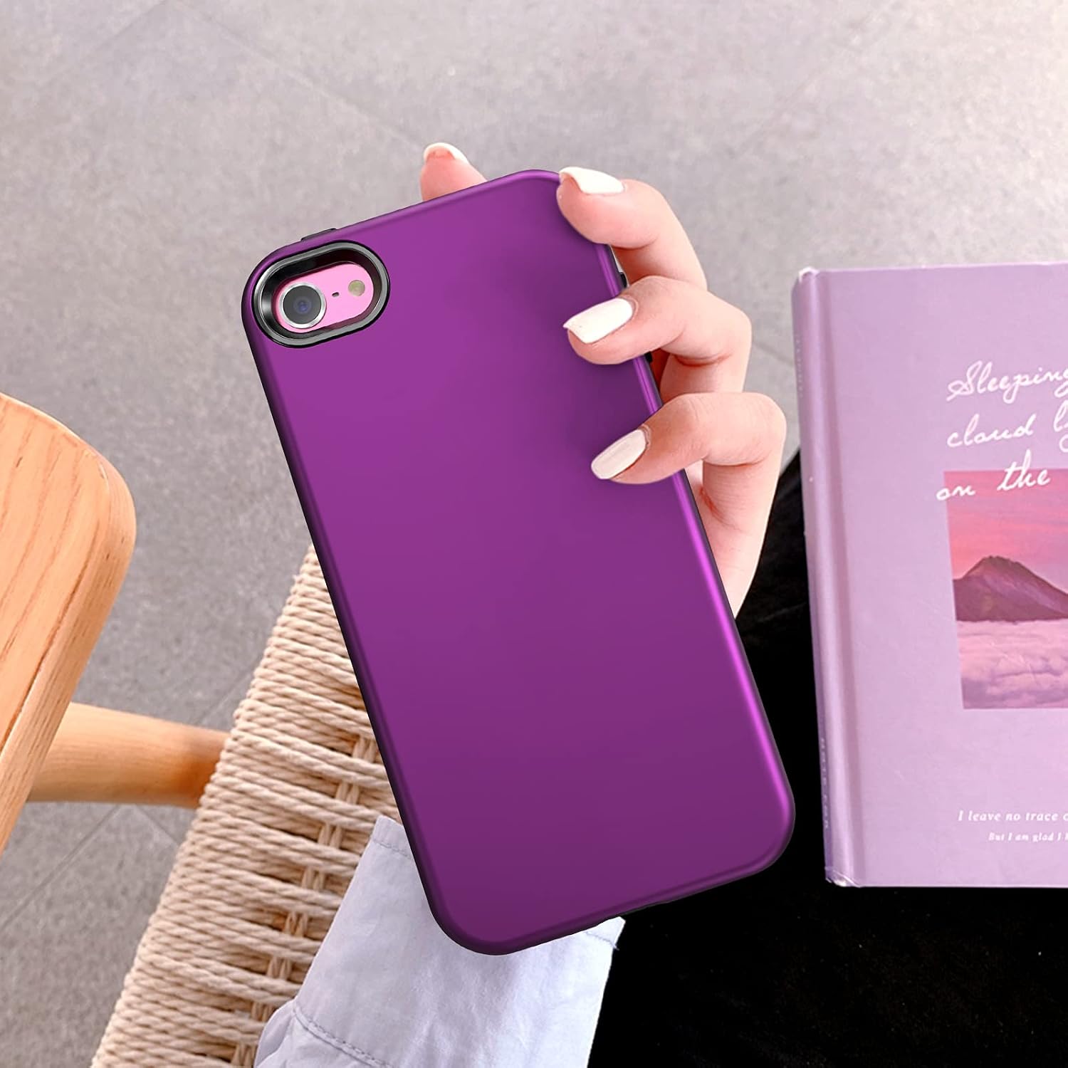 for iPod Touch 7 Case with Screen Protector,Lightweight Full Body Heavy Duty Protection Soft TPU Hard PC Bumper Protective Sturdy Cover for iPod Touch 6/5,Dark Purple