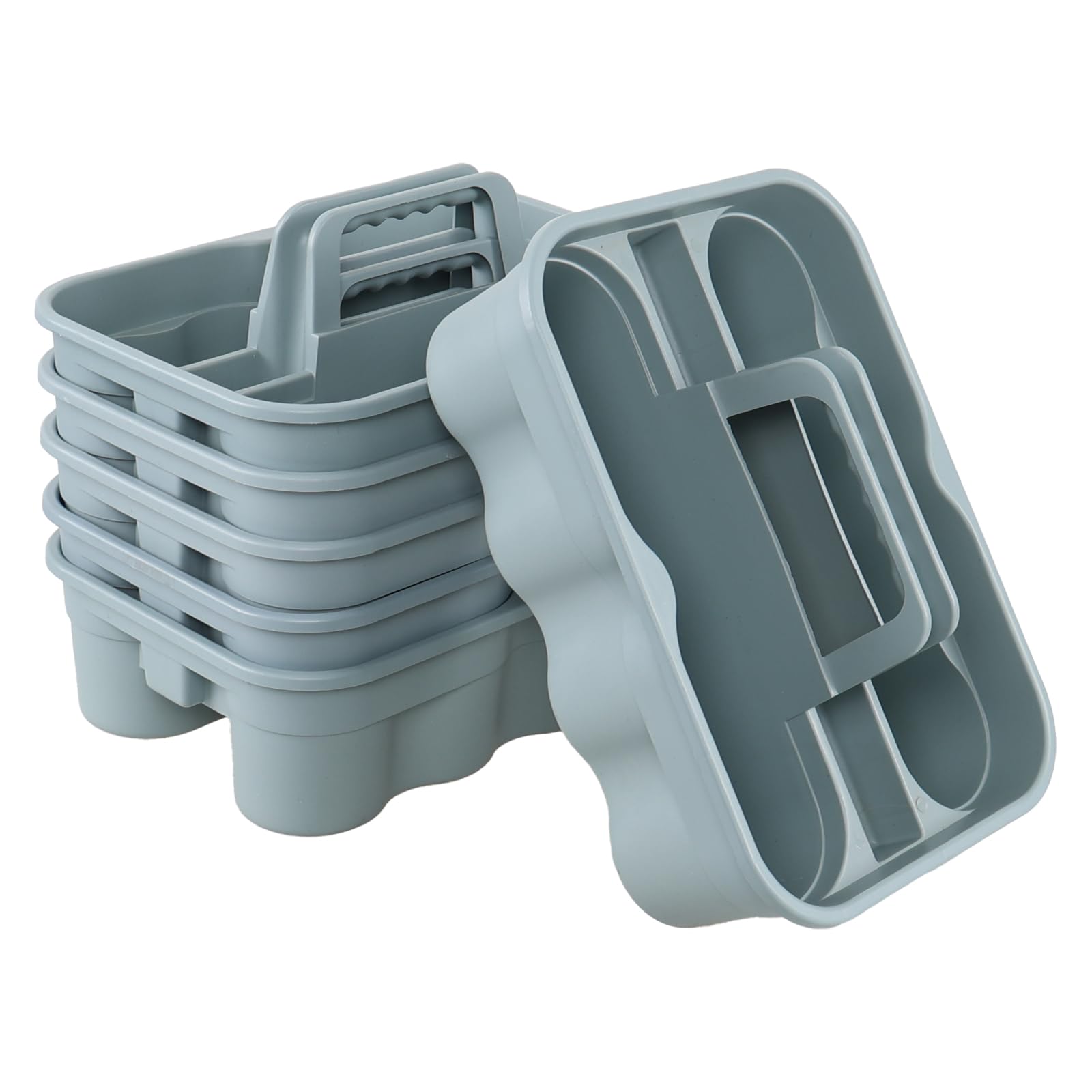 Xeabia Gray Cleaning Caddy Tote 6 Pack Plastic Cleaning Supplies Caddy with Handles