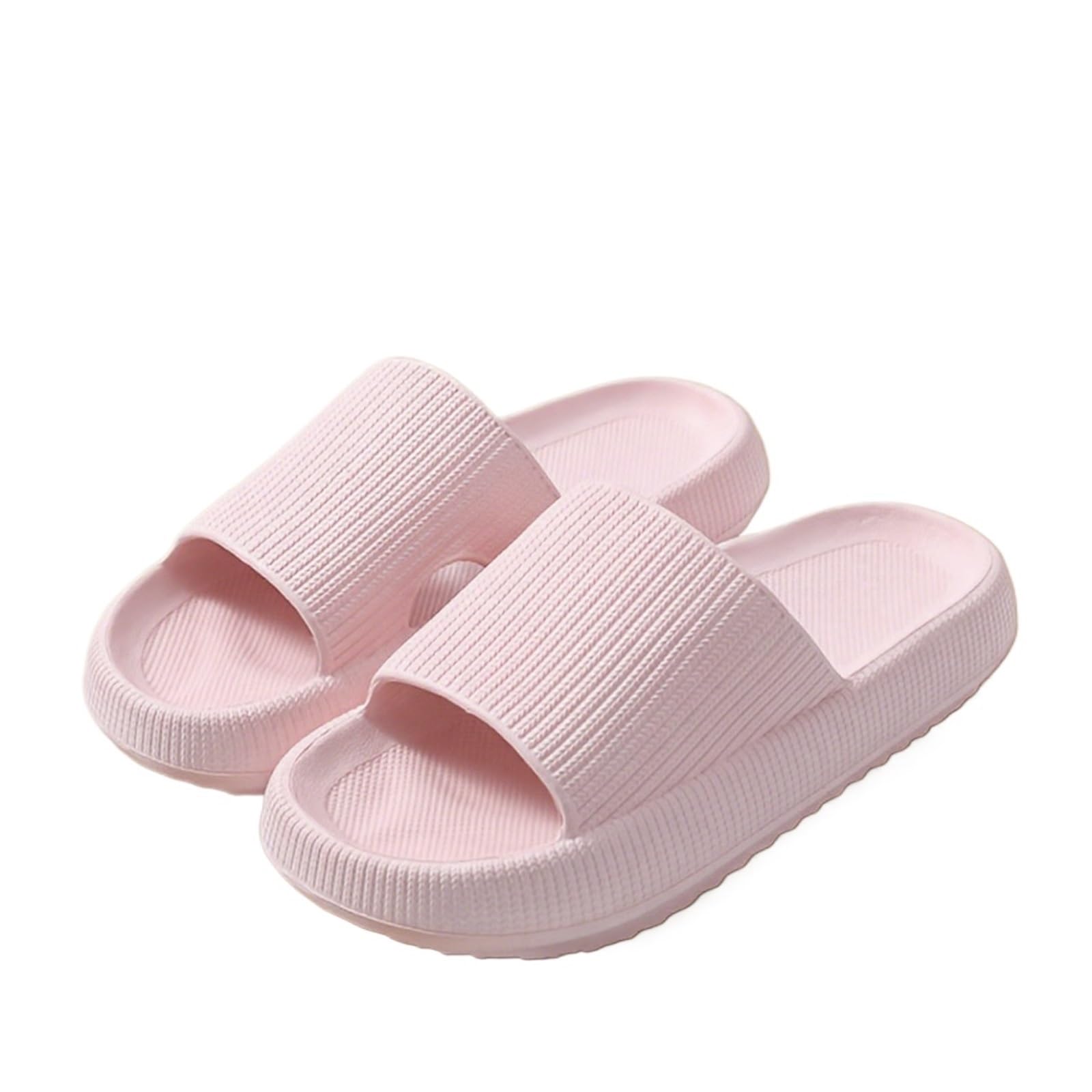ERHTGUO Thick-bottomed Cool Slippers Women's Summer Couple Rubber Plastic Indoor Home EVA Men's(Pink,38-39)