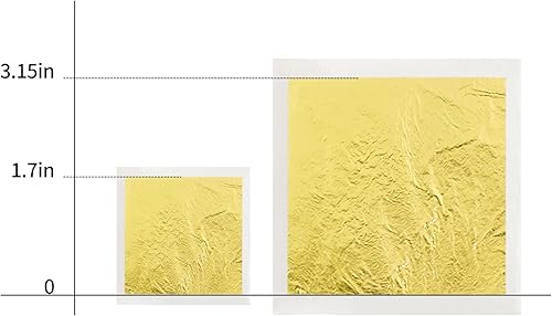 Miniatura 4 de KINGBOOM - Hojas de oro comestibles de 24 quilates, 1.7 x 1.7 pulgadas, hoja de oro auténtico, 10 hojas de lámina de oro para cupcakes, dulces,