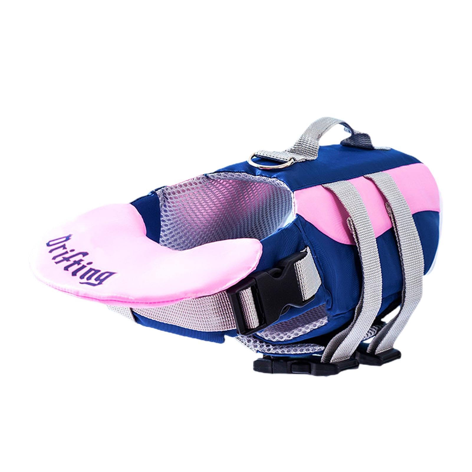 Gilet di galleggiamento per cani, regolabile, per cuccioli | Costume da bagno salvagente ad alto galleggiamento, con maniglia di salvataggio per cani, per piscina e spiaggia