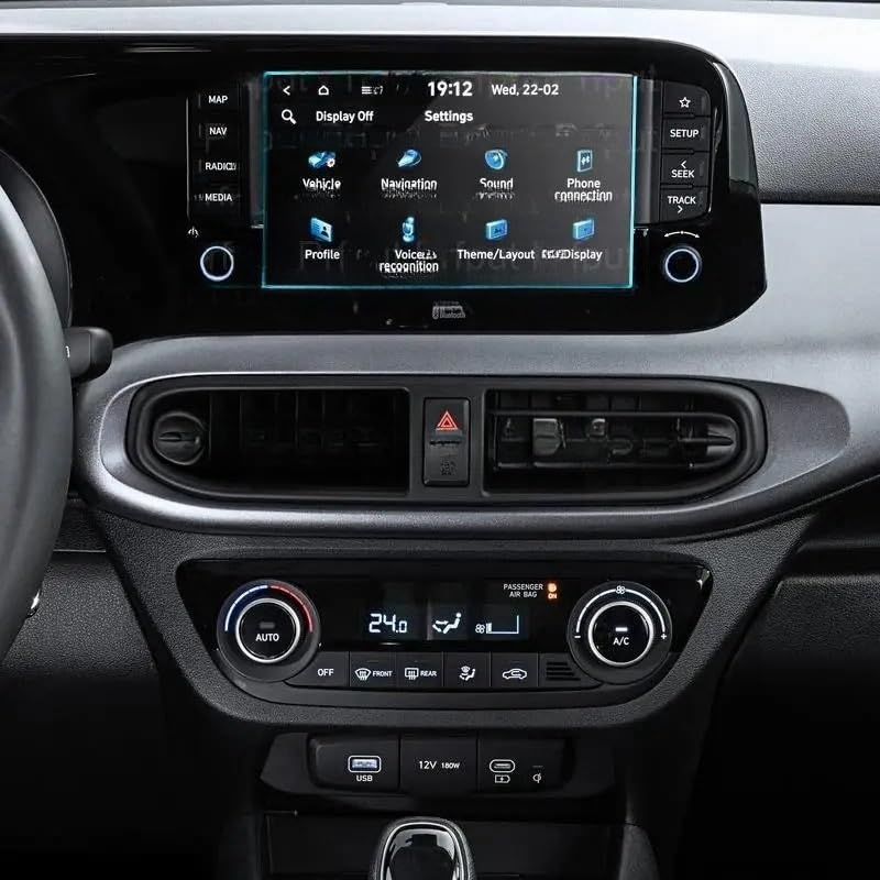 Protecteur d'écran pour I10 2024 en verre trempé de navigation auto