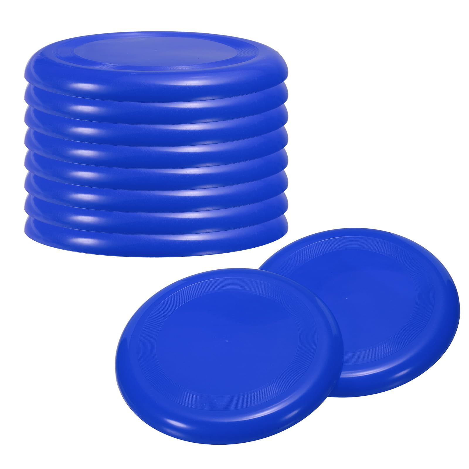 PATIKIL Flying Disc 9 Inch, 10 Pack Colorful Plastic Flying Disk Flyer for Outdoor Sports Training Playing Lawn Game, Blue