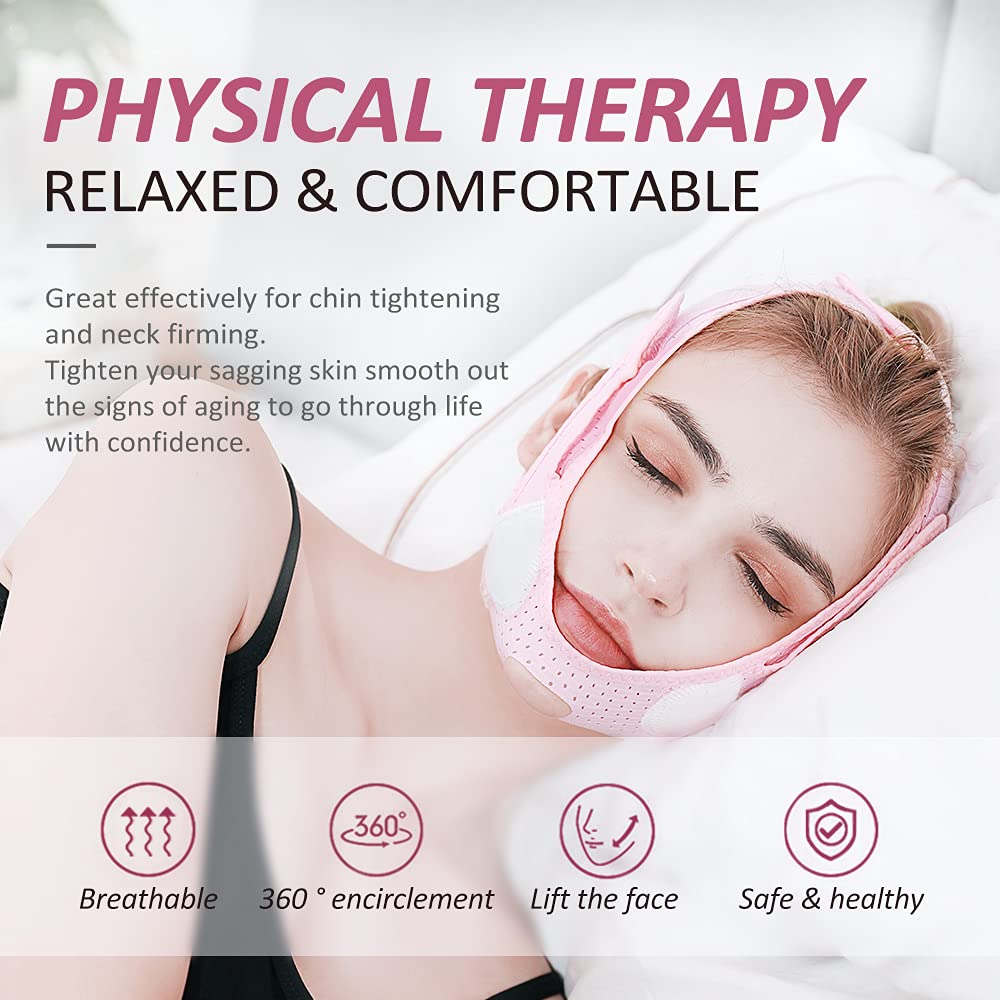 JLK-ZHOU Face Slimming Strap, Double Chin Reducer, V line Face Lift Chin Strap for Women, Face Lifting Belt, V Shaped Slimming Face Bandage 2