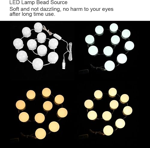 Miniatura 7 de FILFEEL Luces de tocador, luz LED profesional regulable para maquillaje, 10 bombillas | Carga USB