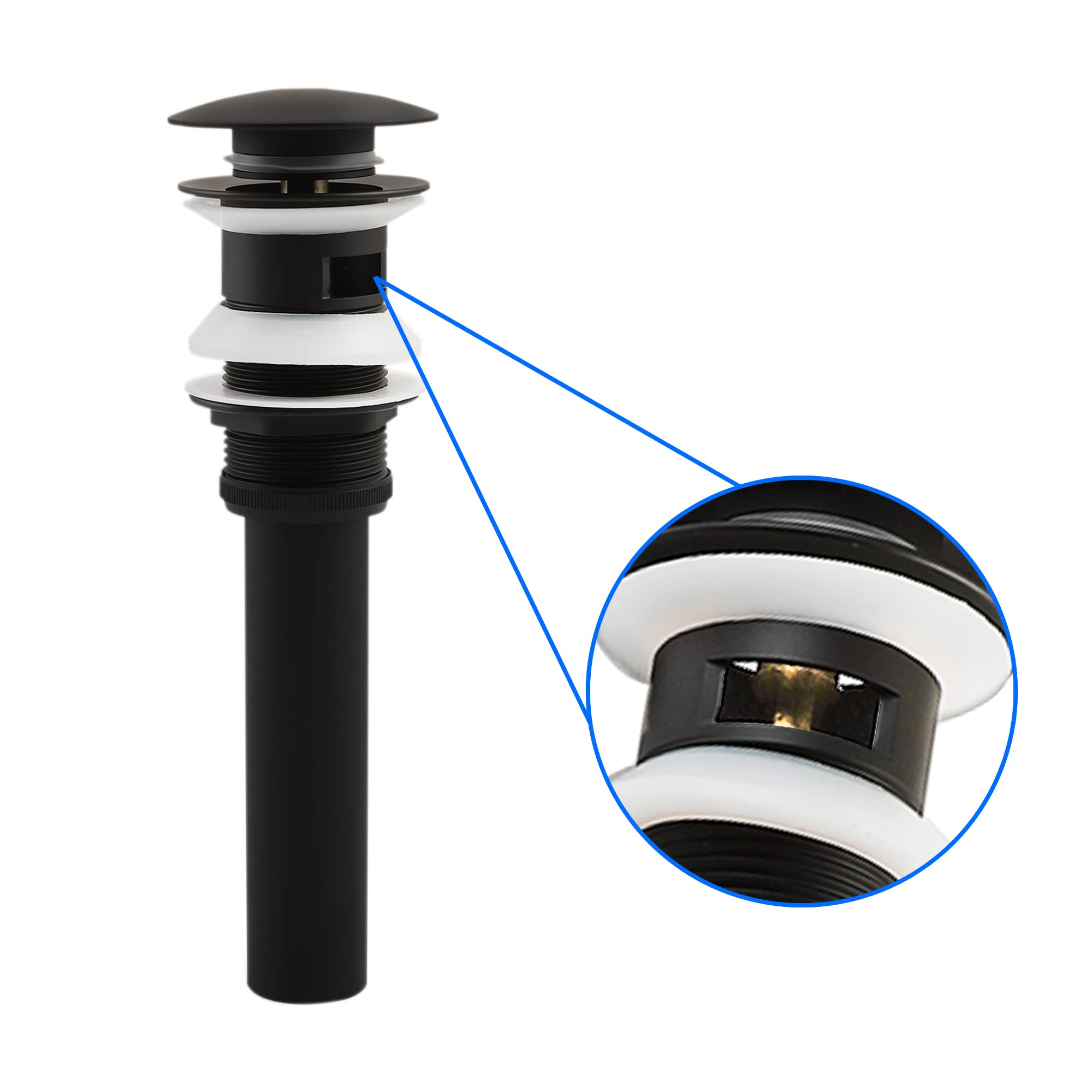 SKOWLL Pop Up Drain with Overflow, Bathroom Plug