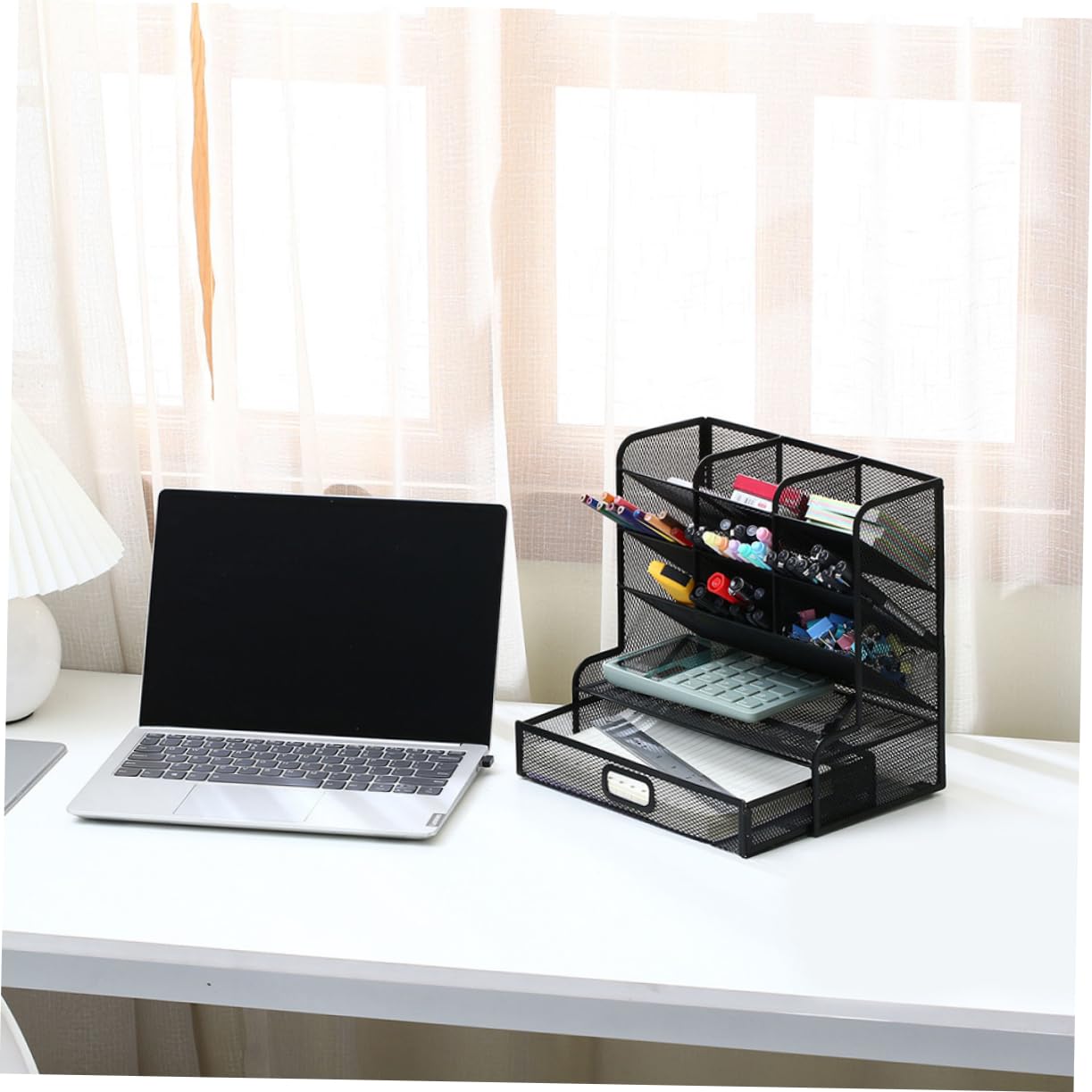 SHINEOFI Organizer Per Articoli Artistici Portapenne in Metallo Design Rete Contenitore Portaoggetti Per Penne Matite Forbici e Altri Materiali Scolastici
