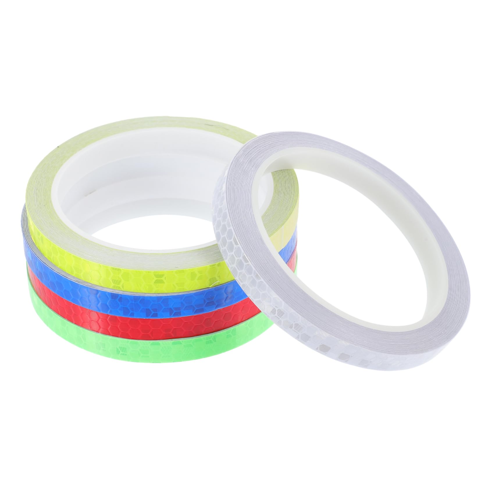Reflektierende Fahrradaufkleber Dekoration Rückseite Fahrradreflektoren Radfahren Selbstklebende Reflektierende Aufkleber Dekoratives Reflektierendes Band PVC 5rollen