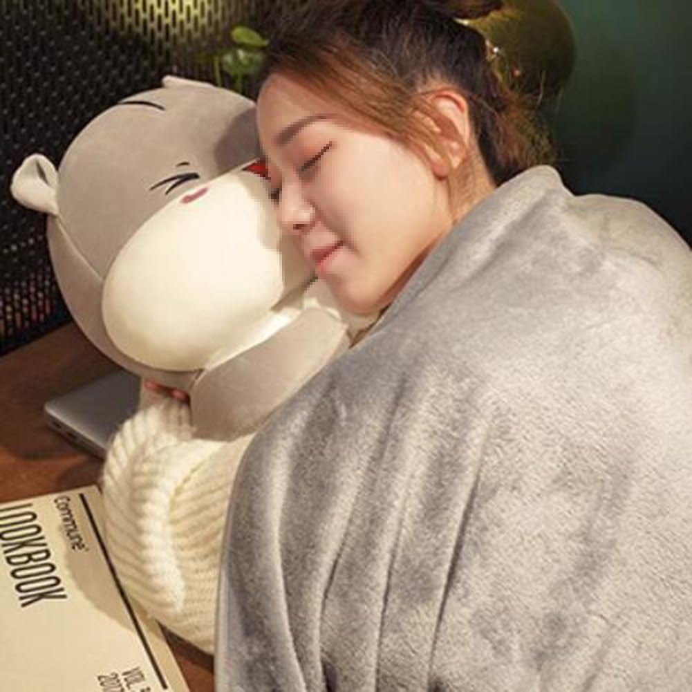 Tingting's Dream Cute Animals Bed Rest Reading Pillow with Blanket Office Chair Lumbar Support Cushion Car Sofa Reading Back Pillow (45×38CM/17.7"×14.96", Shiba Inu)