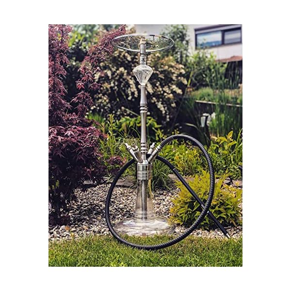 DIAMOND HOOKAH Premium Rubin Shisha Set, Wasserpfeife Shisha Edelstahl Komplettset mit 4 Anschlüsse/Schläuche. 18/8… – Bild 6
