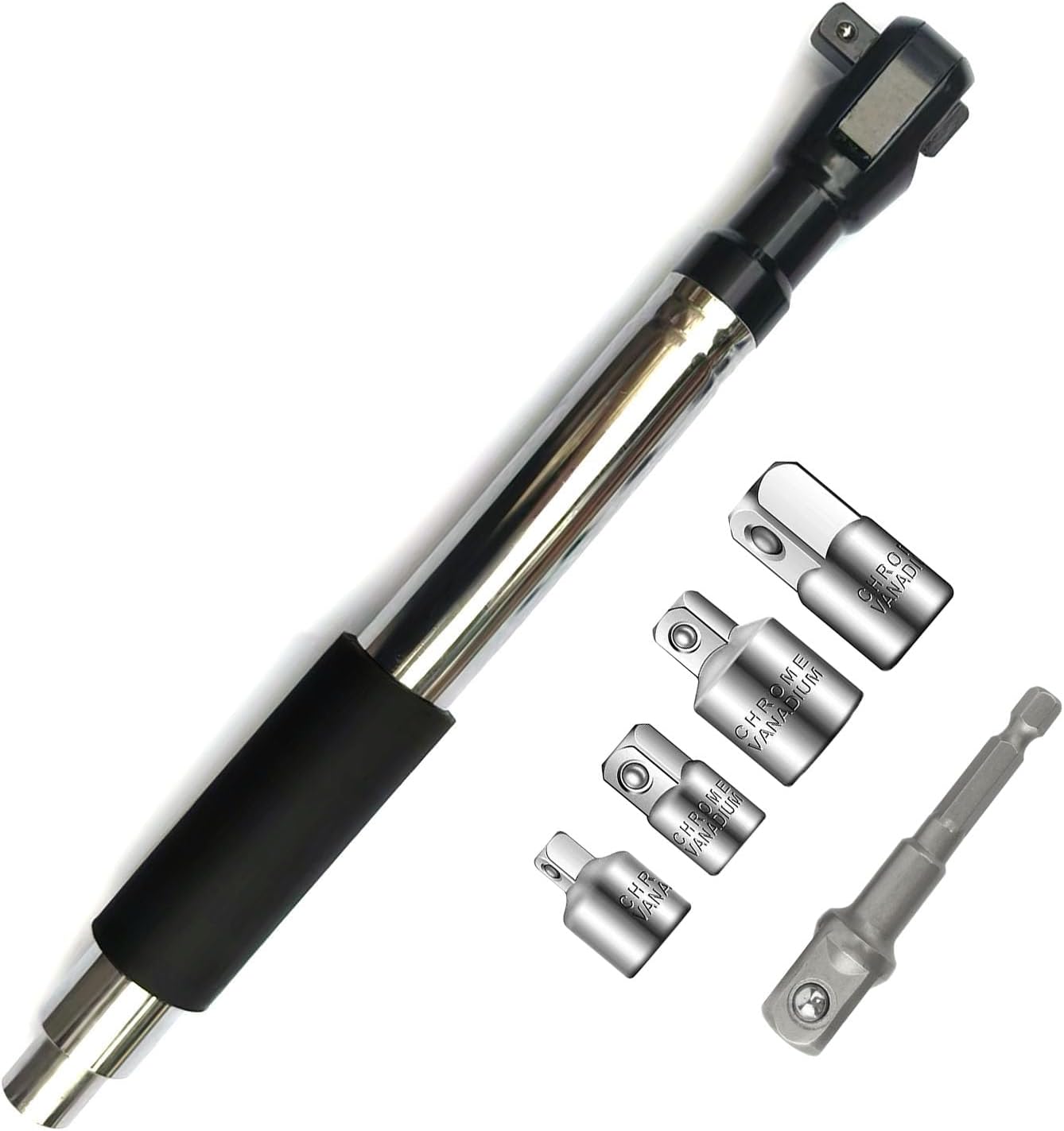 Offset Wrench Extender - 1/2" Drive Impact Wrench Adapter, Heavy-Duty Ratchet Extension for Tight Spaces, Fits Standard Sockets