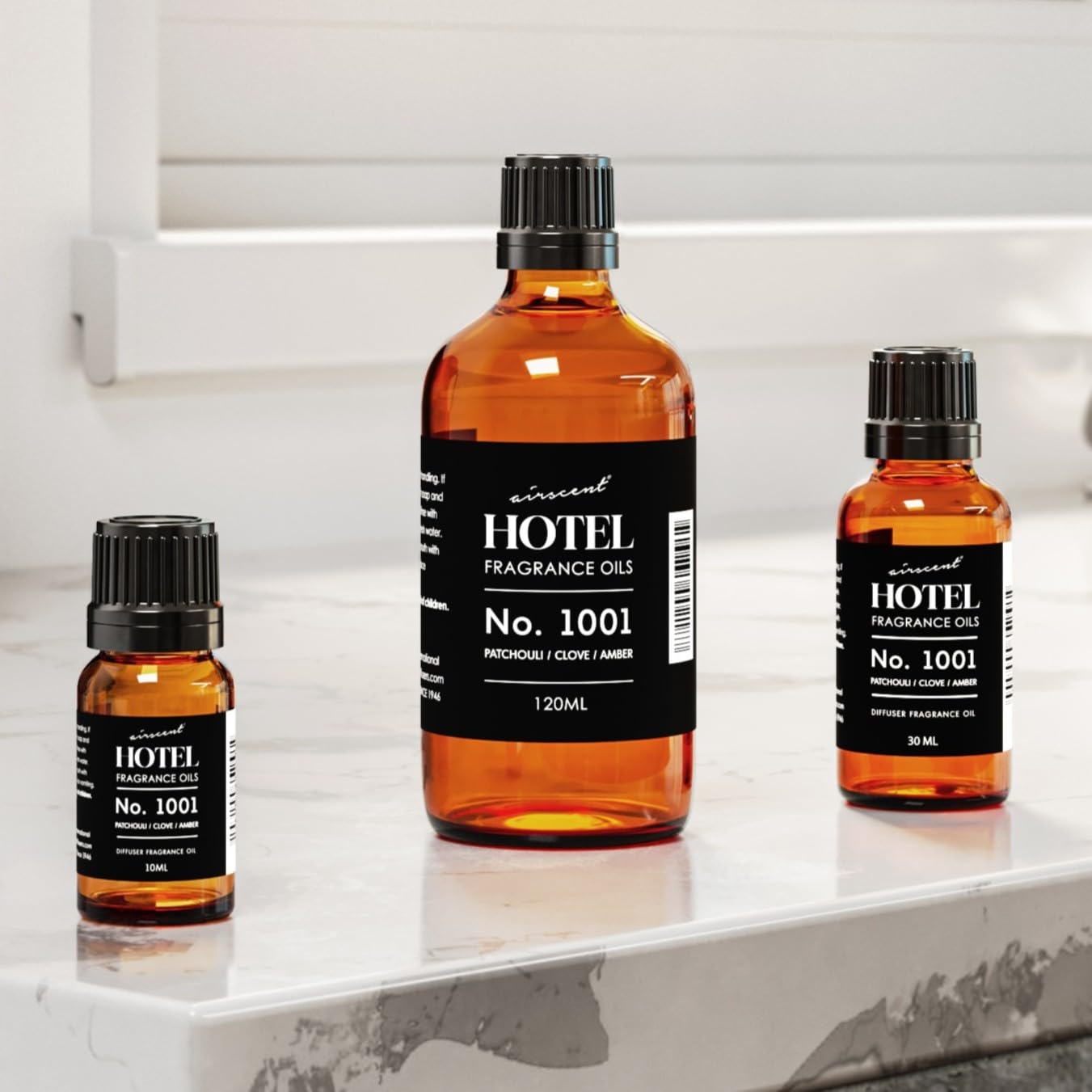 AirScent Hotel Diffuser Öl Nr. 1001 - Patchouli Nelke Bernstein - 10 ml | Hotel Scent Dupe – Premium-Duftöl für Ultraschall- und wasserlose Diffusoren – Tropfflasche