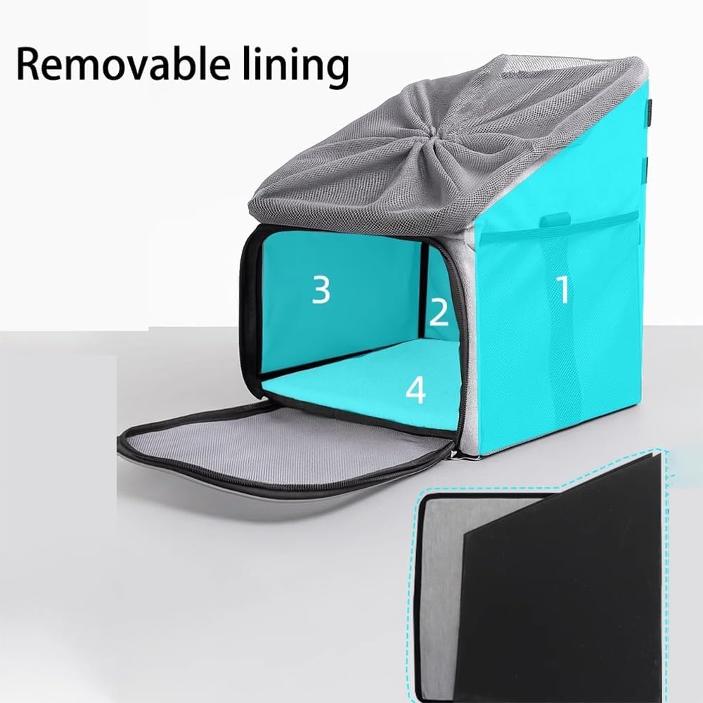 Versatile Bicycle Pet Carrier, Large - Capacity Cat Dog Bag with Reflective Design & Side Pockets for Travel