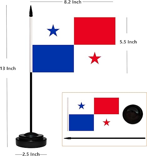 Miniatura 38 de Juego de banderas de escritorio de Cuba, paquete de 2 banderas cubanas de mesa para oficina, mini bandera de escritorio pequeña con poste negro