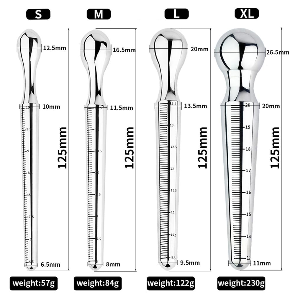 Edelstah Harnröhre Dilator Penisplug Dilator SM Sexspielzeug Harnröhrensonden Harnröhrenstimulator Harnröhre Katheter Prostata Massage für Männer Schwuler (L+XL)