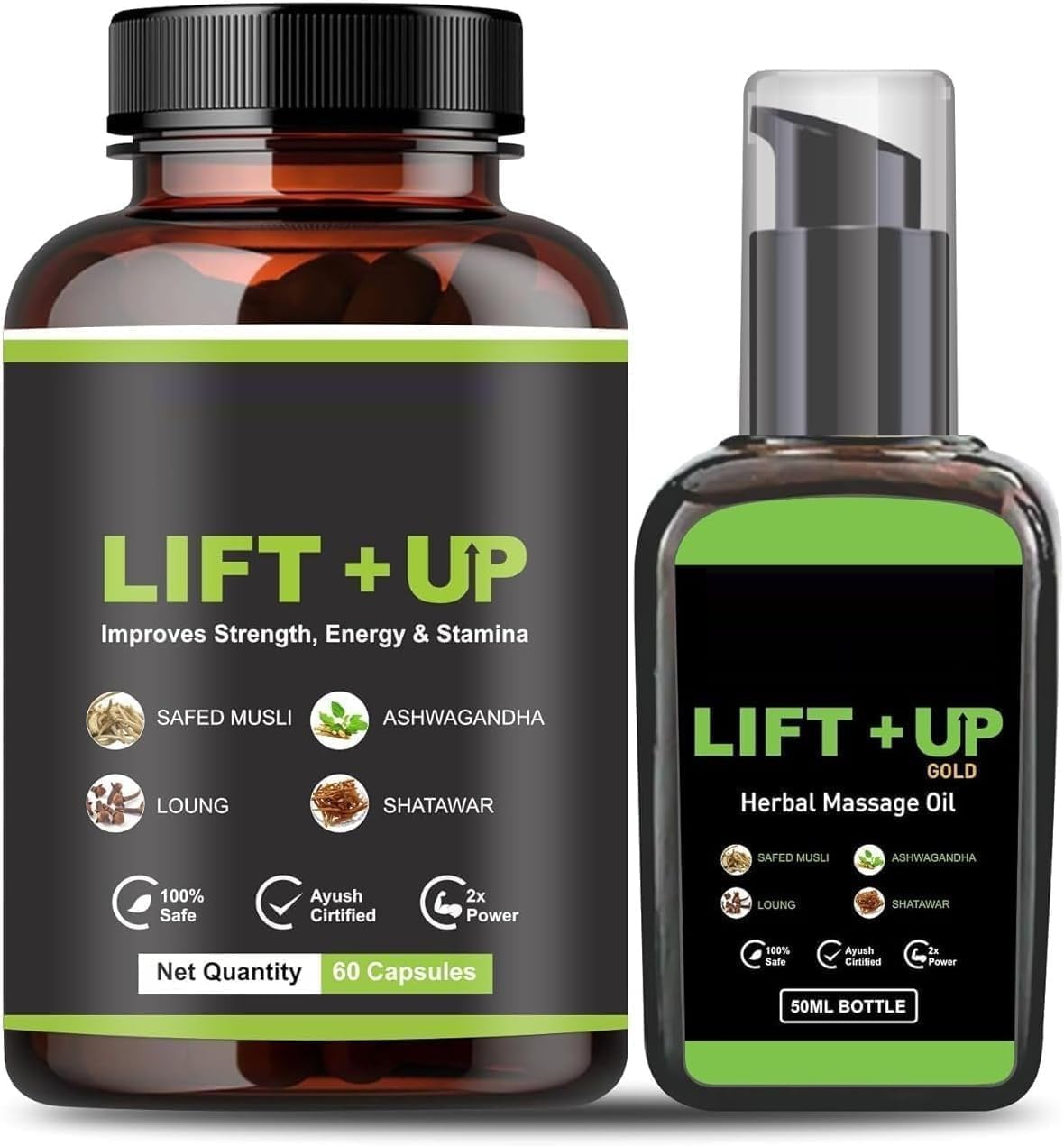 Up Lift Oi*l- 100% Pure & Natural Premium Carrier Oi*l and 60 Capsule for Body, Massage Oi*l& Body Oi*lfor Sooting Massagers (Lift Up Oil)