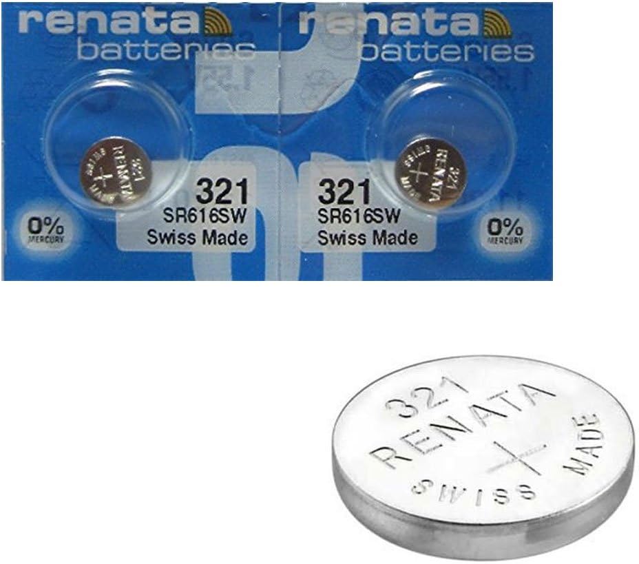 2 X RENATA 321 Watch Batteries - SR616SW - Silver 1.55v