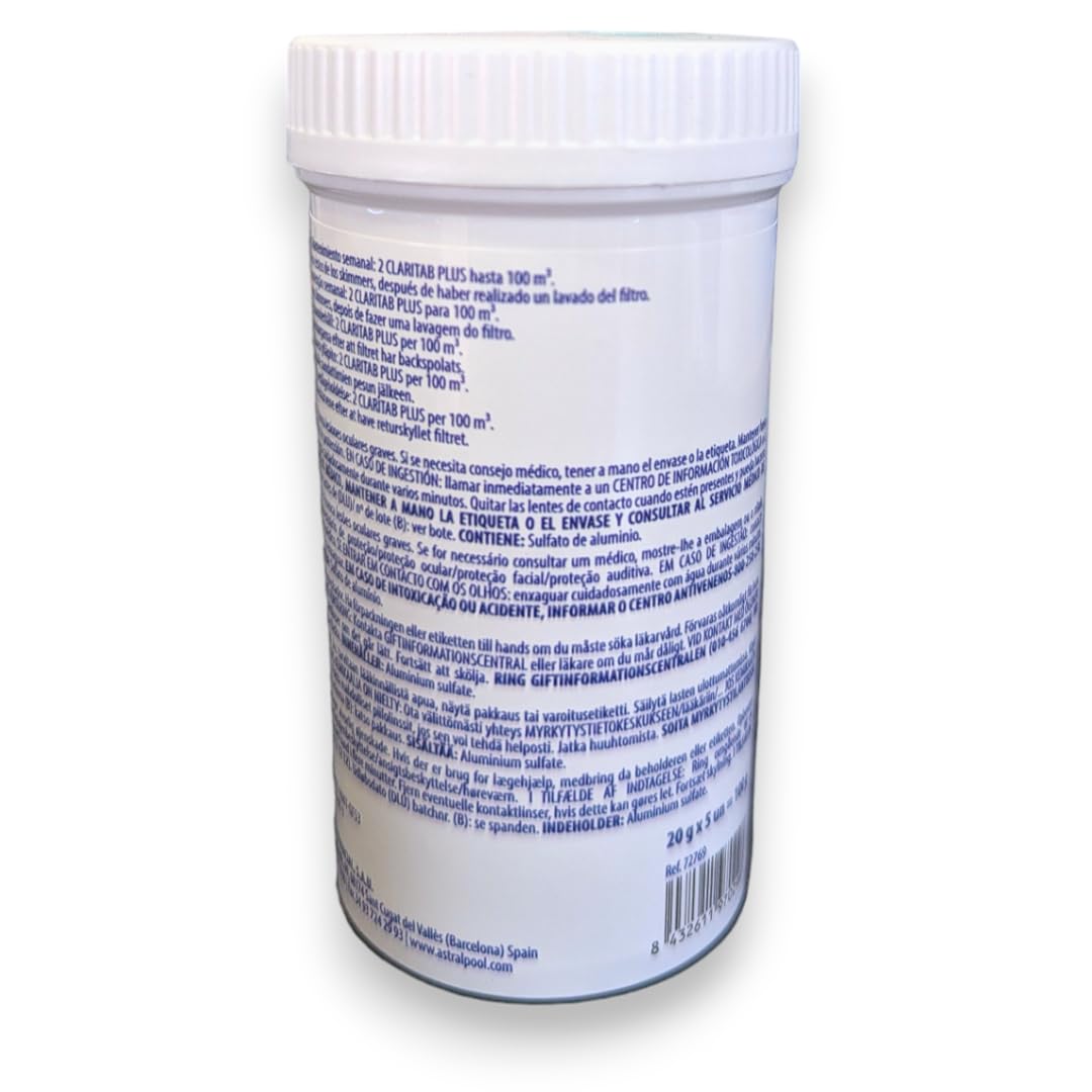 Claritab Plus Astralpool - Pack de 5uds - Elimina partículas del Agua