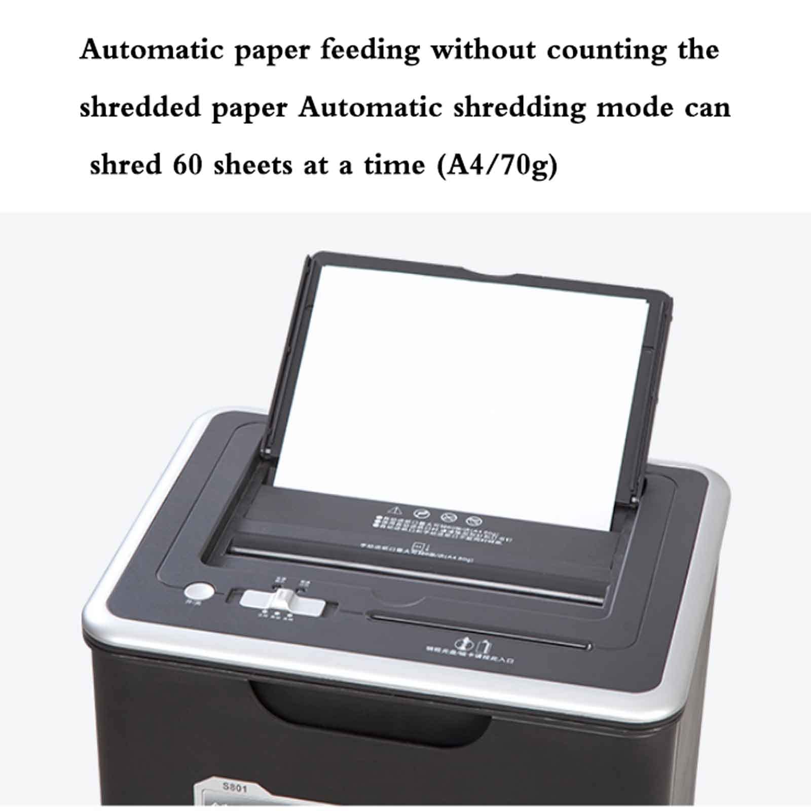 Distruggidocumenti per impieghi gravosi, distruggidocumenti per Ufficio, riservatezza a 4 Livelli, (60 Fogli Automatico/6 Fogli Manuale), Grande capacità di 22 Litri, Supporto per CD Distrutti, Cart