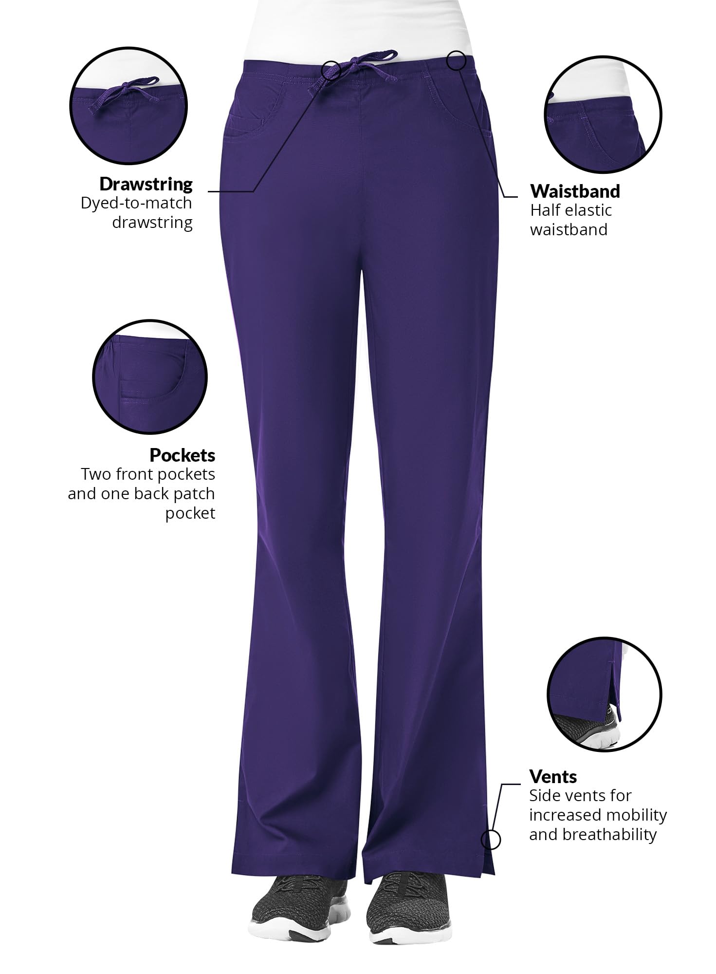 Maevn Women's Core Classic Flare Pants(Purple, Small)