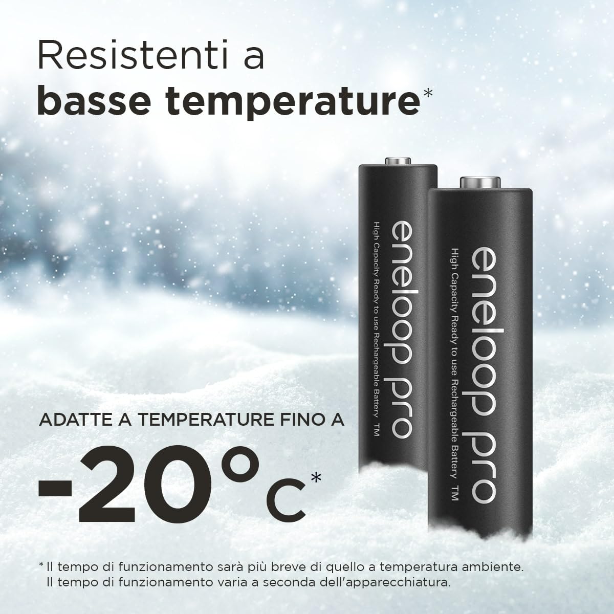 eneloop pro Batterie Ricaricabili AA/Mignon, Ni-MH, 2500 mAh, Confezione da 4