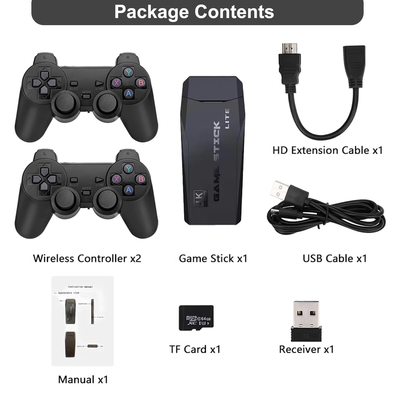 Amazon | レトロゲームコンソールスティック、4K HDMI出力&デュアル2.4