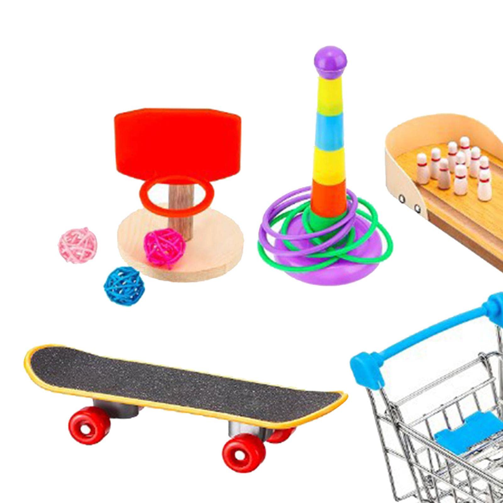 Juego de 7 Juguetes Interactivos para Loros Y Pájaros con Columpio Y Funciones de Ejercicio.
