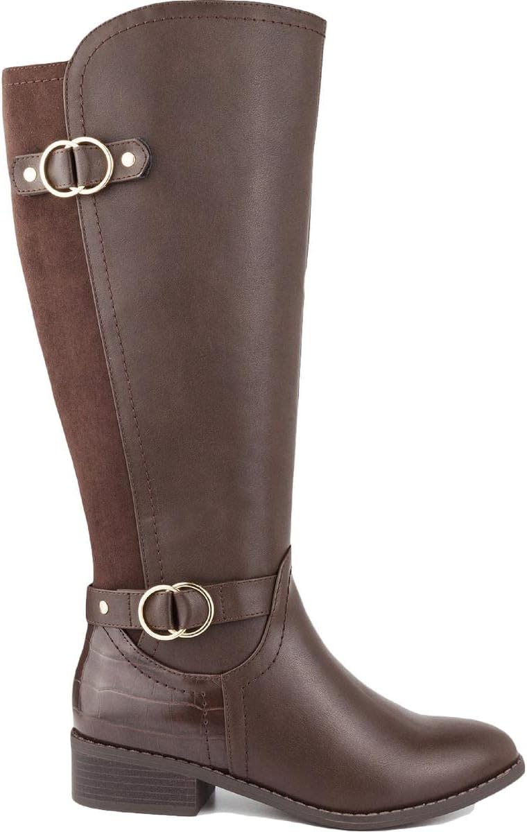Karen Scott Womens Leandraa Zipper Knee-High Boots Brown 7.5 Medium (B,M) - Image 2