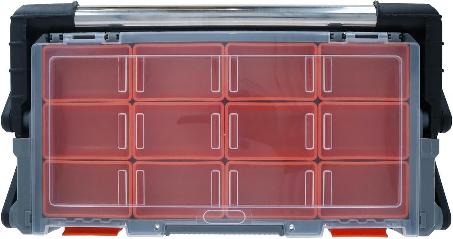 18in Cantilever Style Toolbox Tool Box Storage Container Organiser Compartment