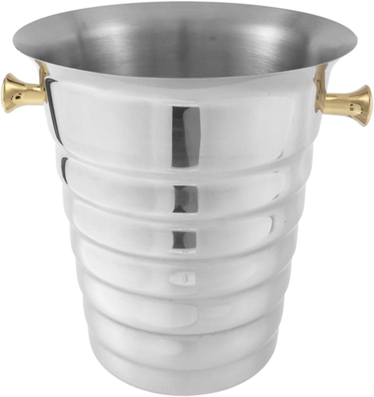 5L Stainless Steel Thickened Threaded Ice Bucket Bar Supplies Restaurant KTV Beer Wine Bucket Champagne Cooler (A)