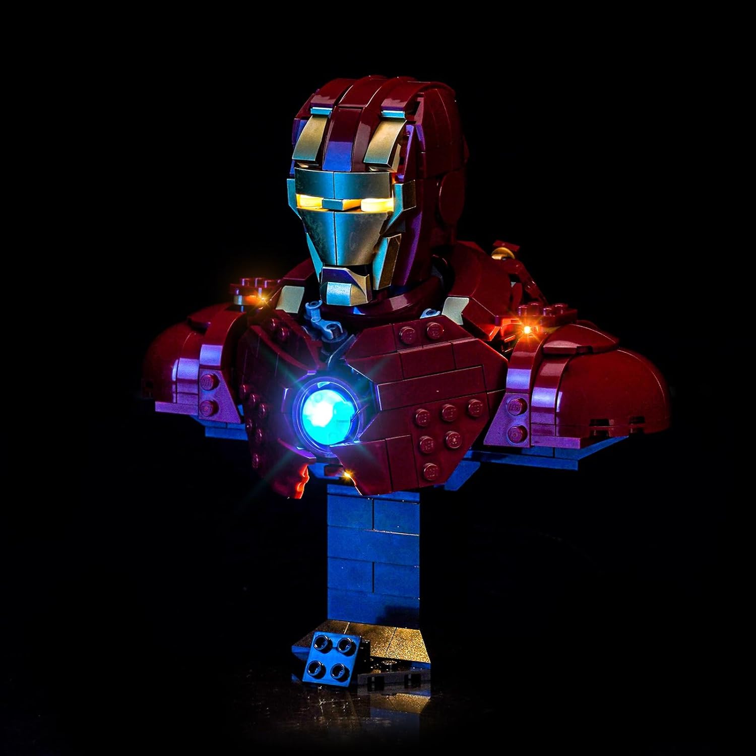 BrickBling LED Light Compatible with Lego Iron Man MK4 Bust, Creative Lighting Kit Compatible with Lego 76327 - Not Come with Model (Light Control Version)