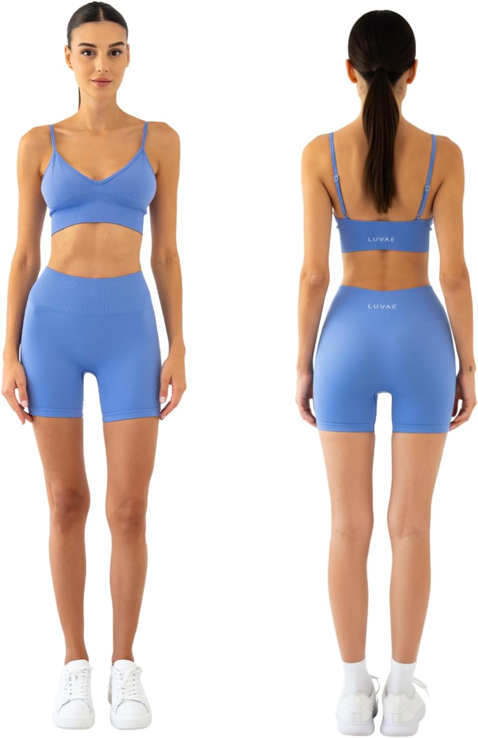 Gym Clothes for Woman 2 Piece High Waisted Biker Short and Sports Bra, Cute Workout Sets for Fitness, Gym, and Yoga