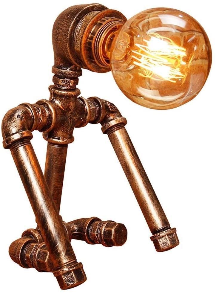 Lampe robot conduite d'eau rétro indus E27 pour bureau et chevet